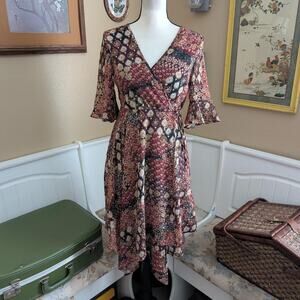 Y2K xhilaration Floral Handkerchief Hem Dress